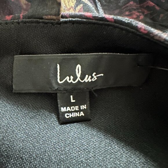 Lulu's Imagine Romance Dark‎ Floral  Organza Skater Dress Large whimsigoth fairy - Picture 8 of 10